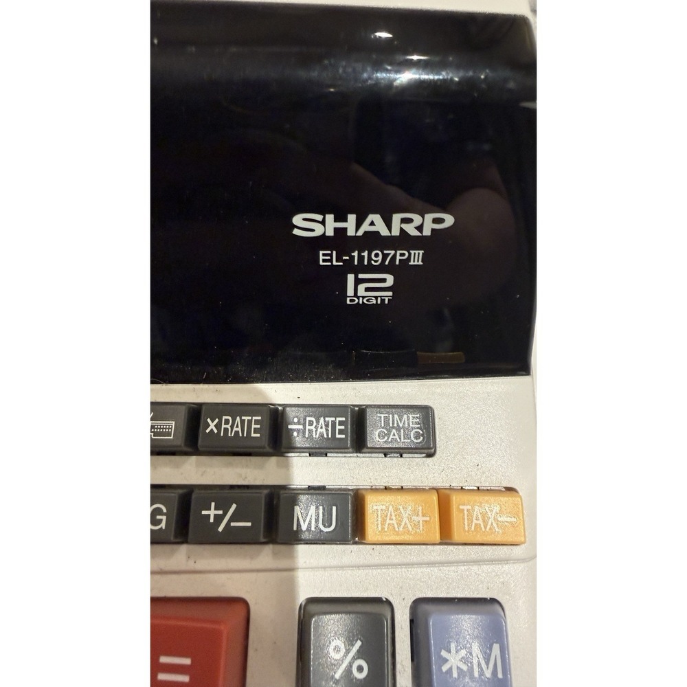 Sharp‎ EL-1197PIII 12 Digit Printing Calculator Adding Machine Untested Printer - Picture 3 of 8